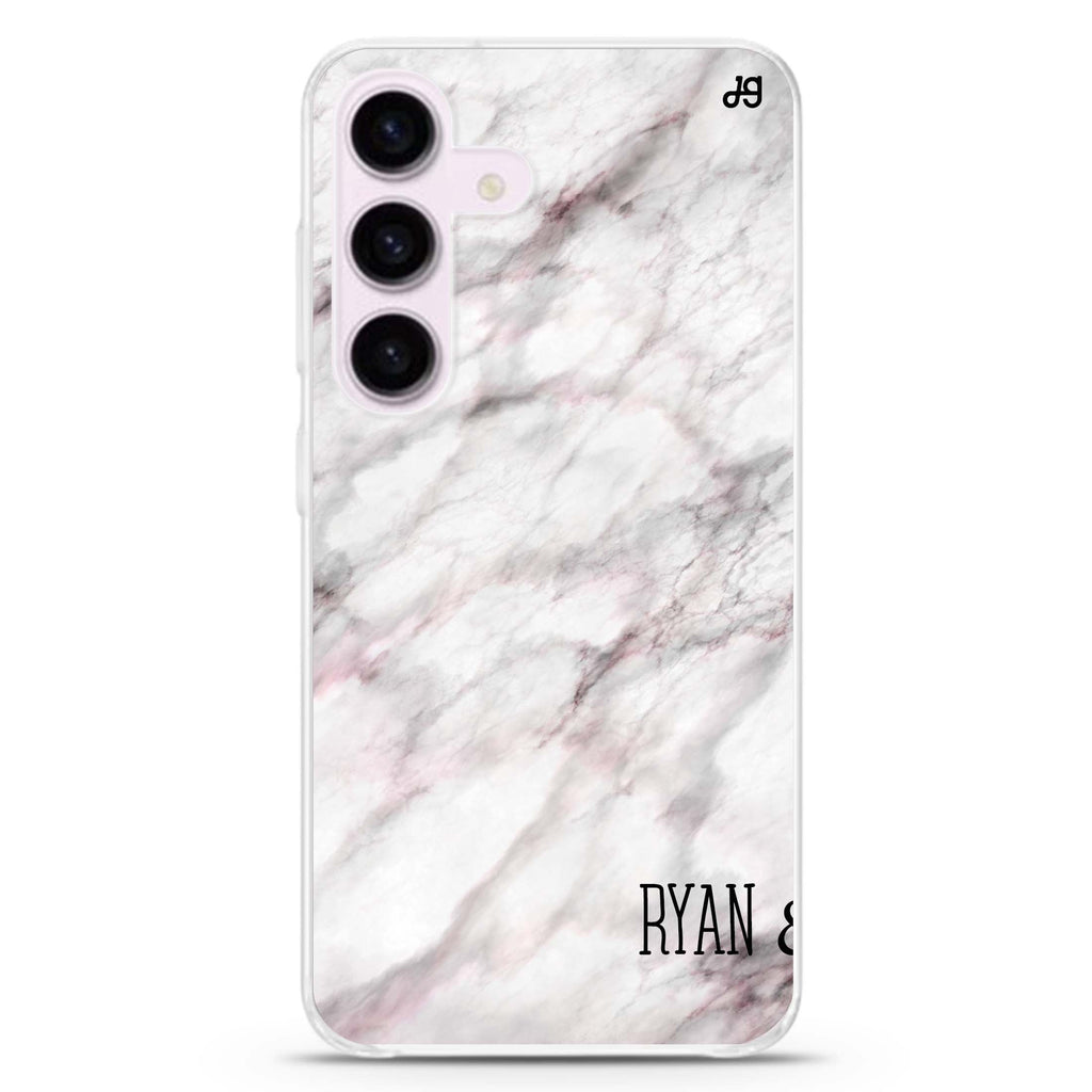 White Marble Galaxy S24 Ultra Clear Case