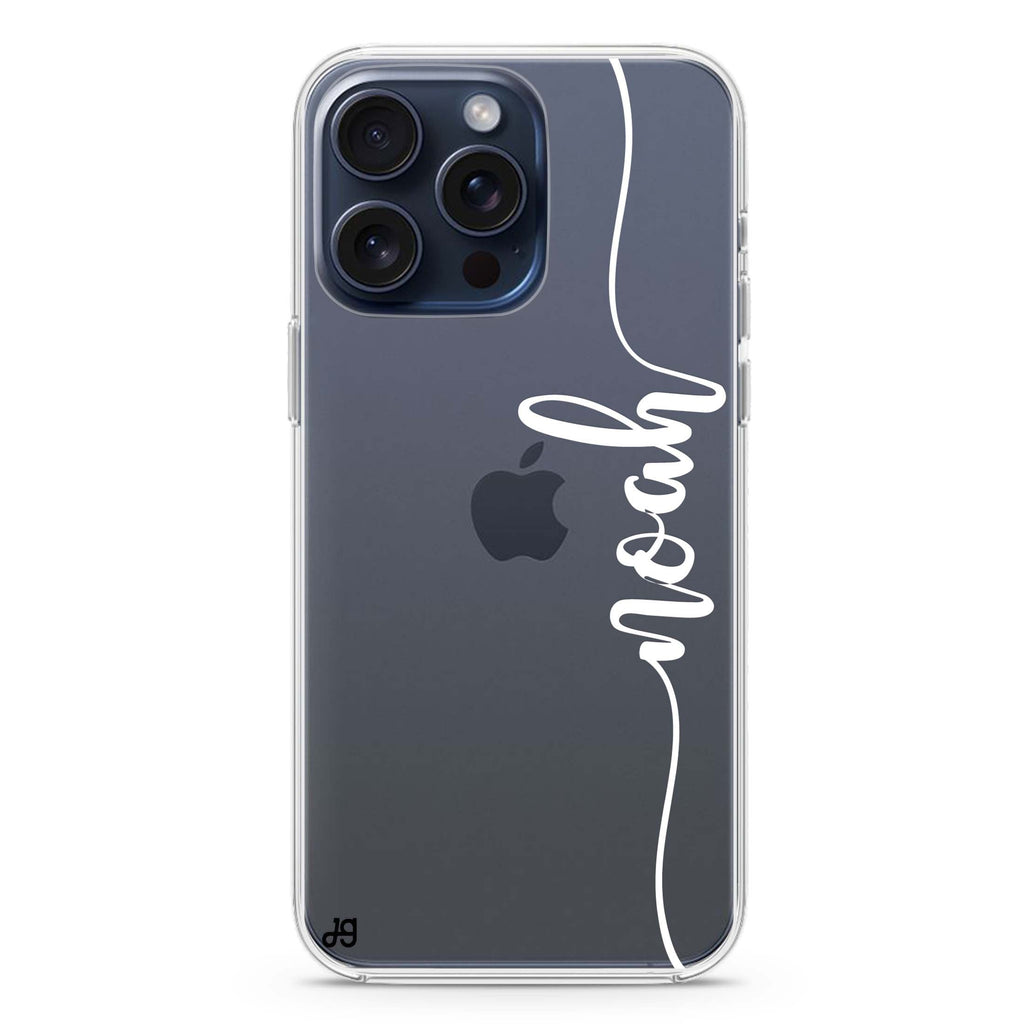 Vertical Script Handwritten Custom iPhone 15 Pro Max Ultra Clear Case