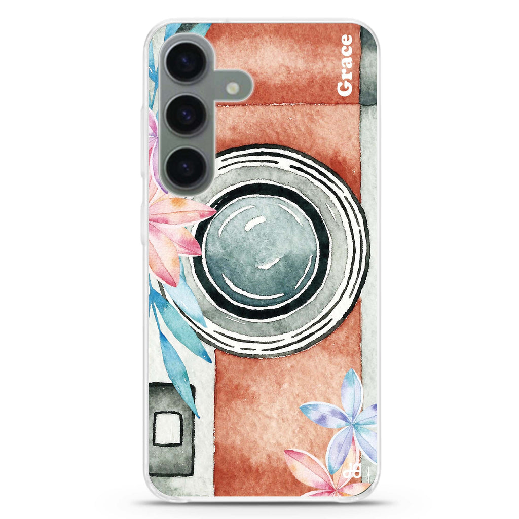 Watercolor Camera Galaxy S24 Ultra Clear Case