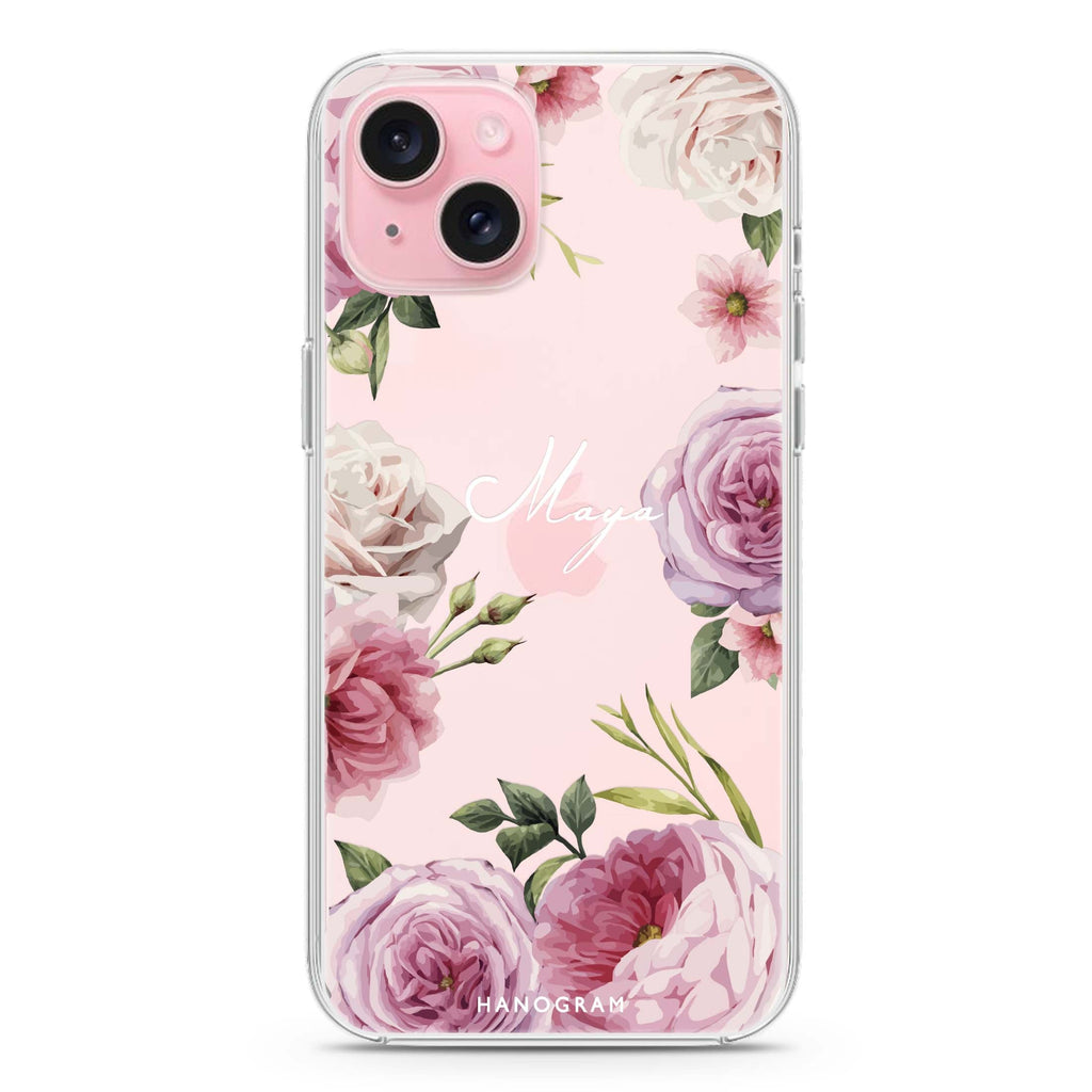 Beautiful Pretty Floral iPhone 15 plus Ultra Clear Case