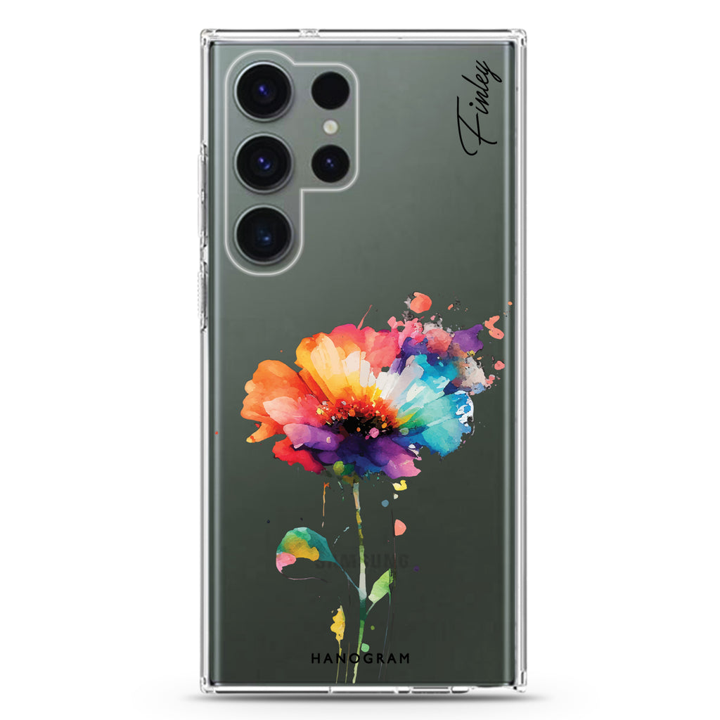A Beautiful Watercolour Flower Galaxy S22 Ultra Clear Case