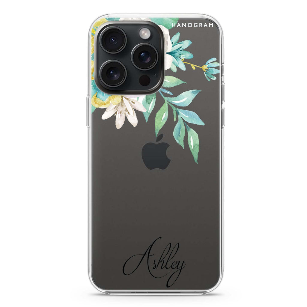 Watercolor Flowers iPhone 15 Pro Ultra Clear Case
