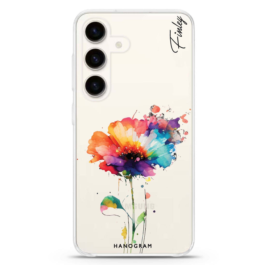 A Beautiful Watercolour Flower Galaxy S24+ Ultra Clear Case