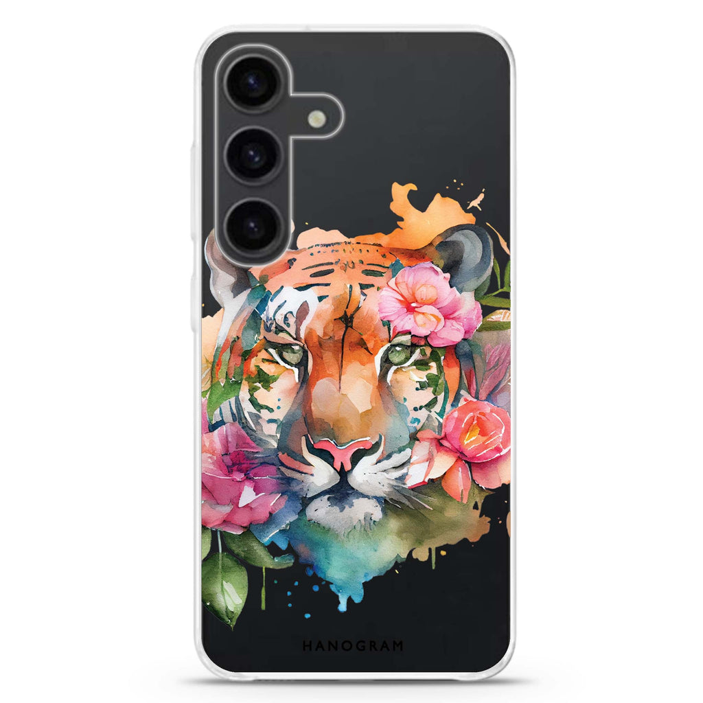 Floral Tiger Galaxy S24 Ultra Clear Case