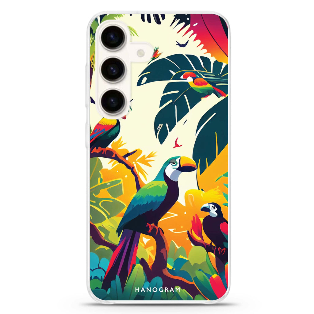Tropical birds Galaxy S24+ Ultra Clear Case