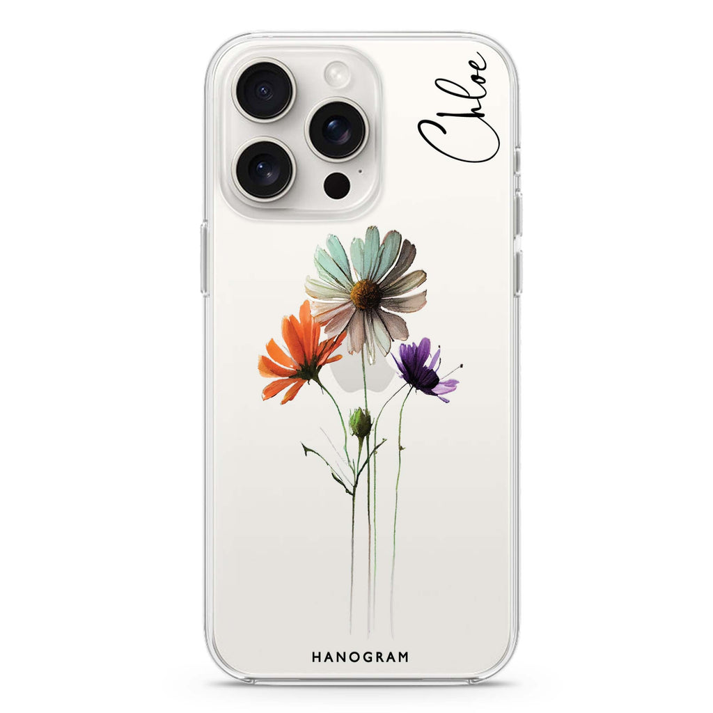 A watercolour floral iPhone 15 Pro Ultra Clear Case