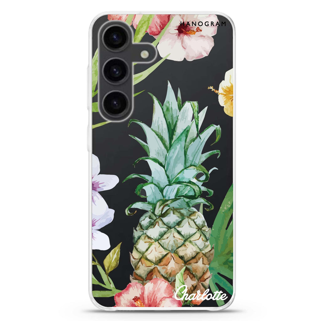 Pineapple & Floral Galaxy S24 Ultra Clear Case