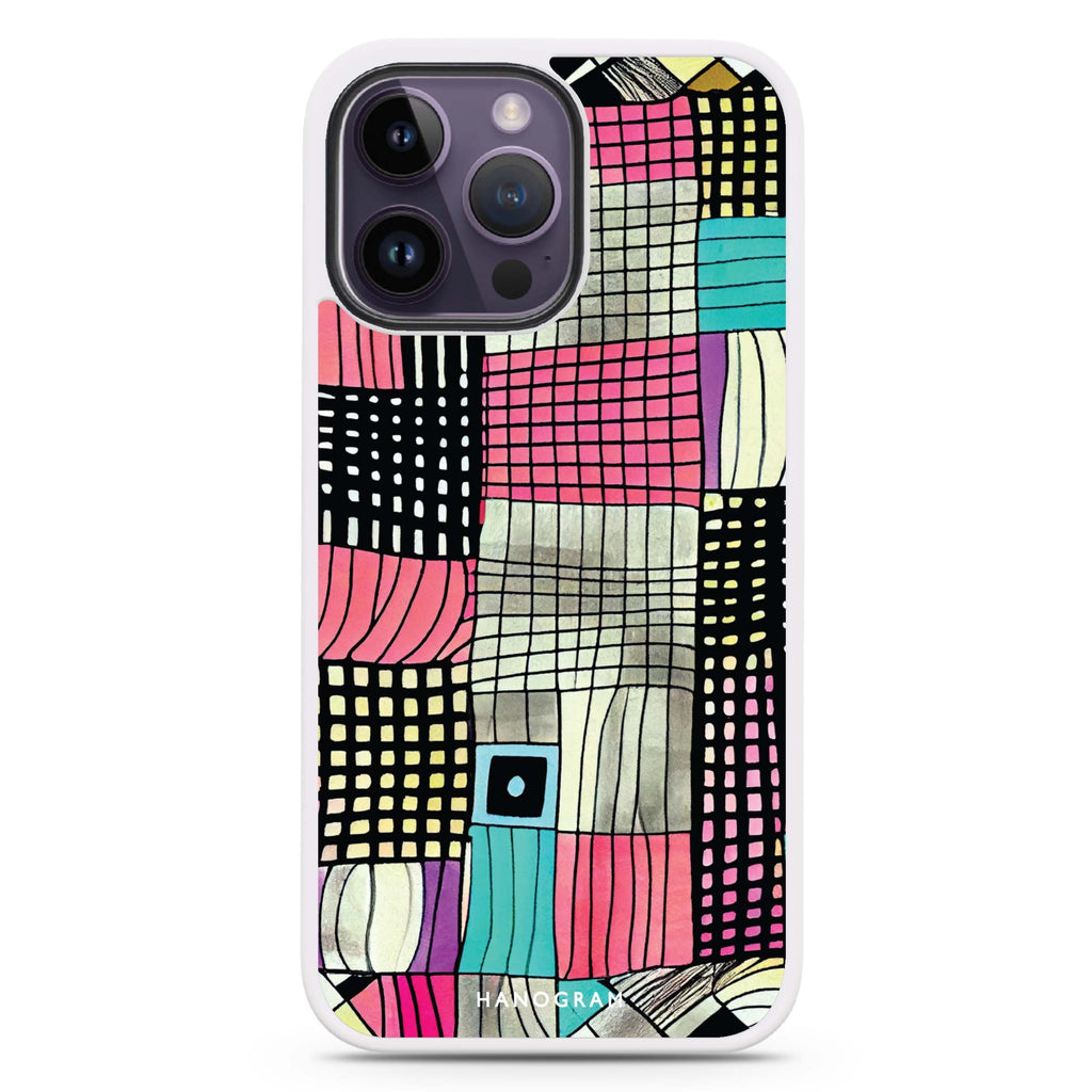 Abstract Checked Pattern Impact Guard Bumper Case
