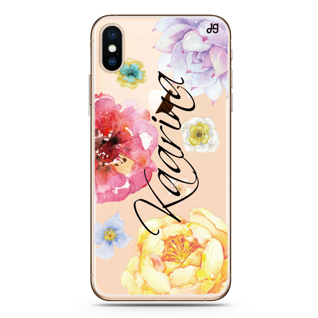 Colorful Watercolor Flowers iPhone XS Max Ultra Clear Case