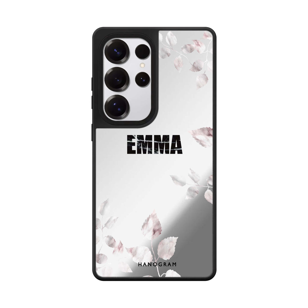 Custom Life Simple Floral Samsung Galaxy S25 S24 S23 Ultra mirror case, front view