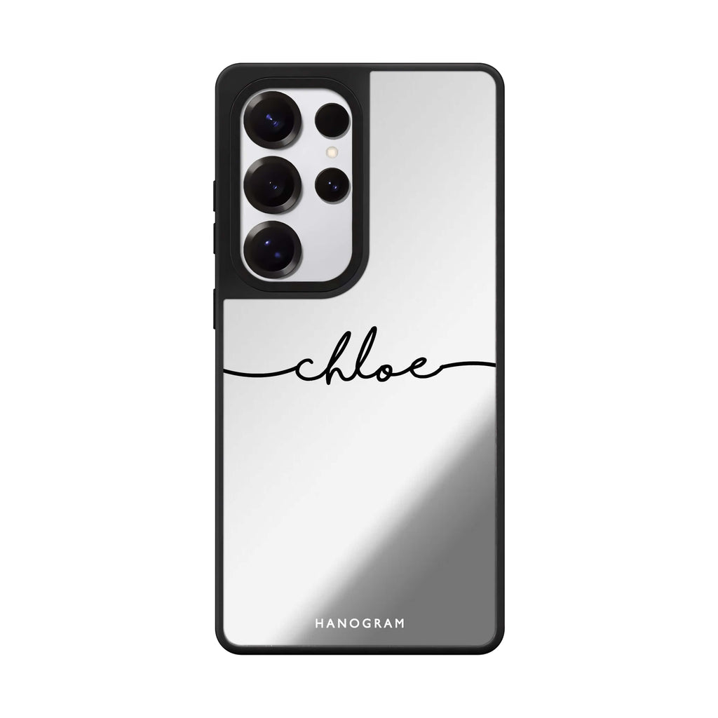 Custom Handwritten Samsung Galaxy S25 S24 S23 Ultra mirror case, front view