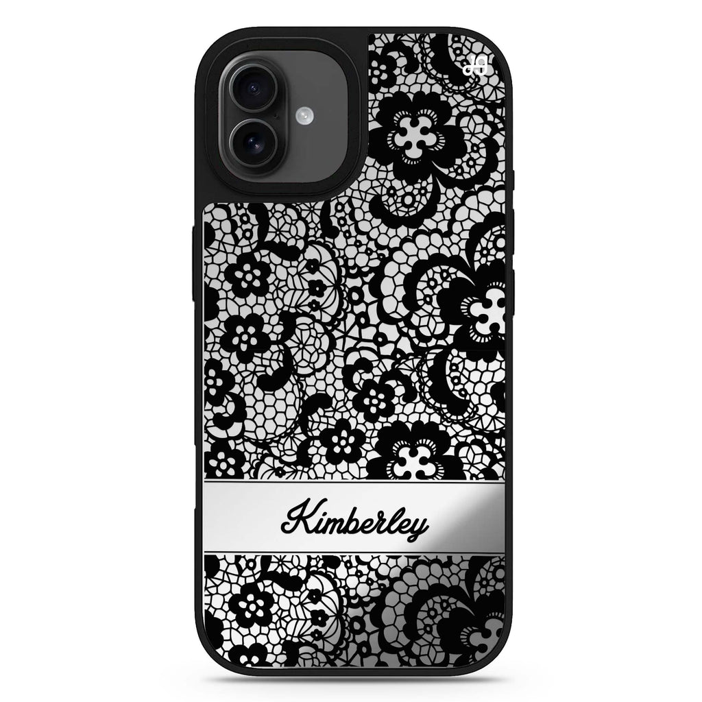 My Lace personalized name iPhone 17 mirror case