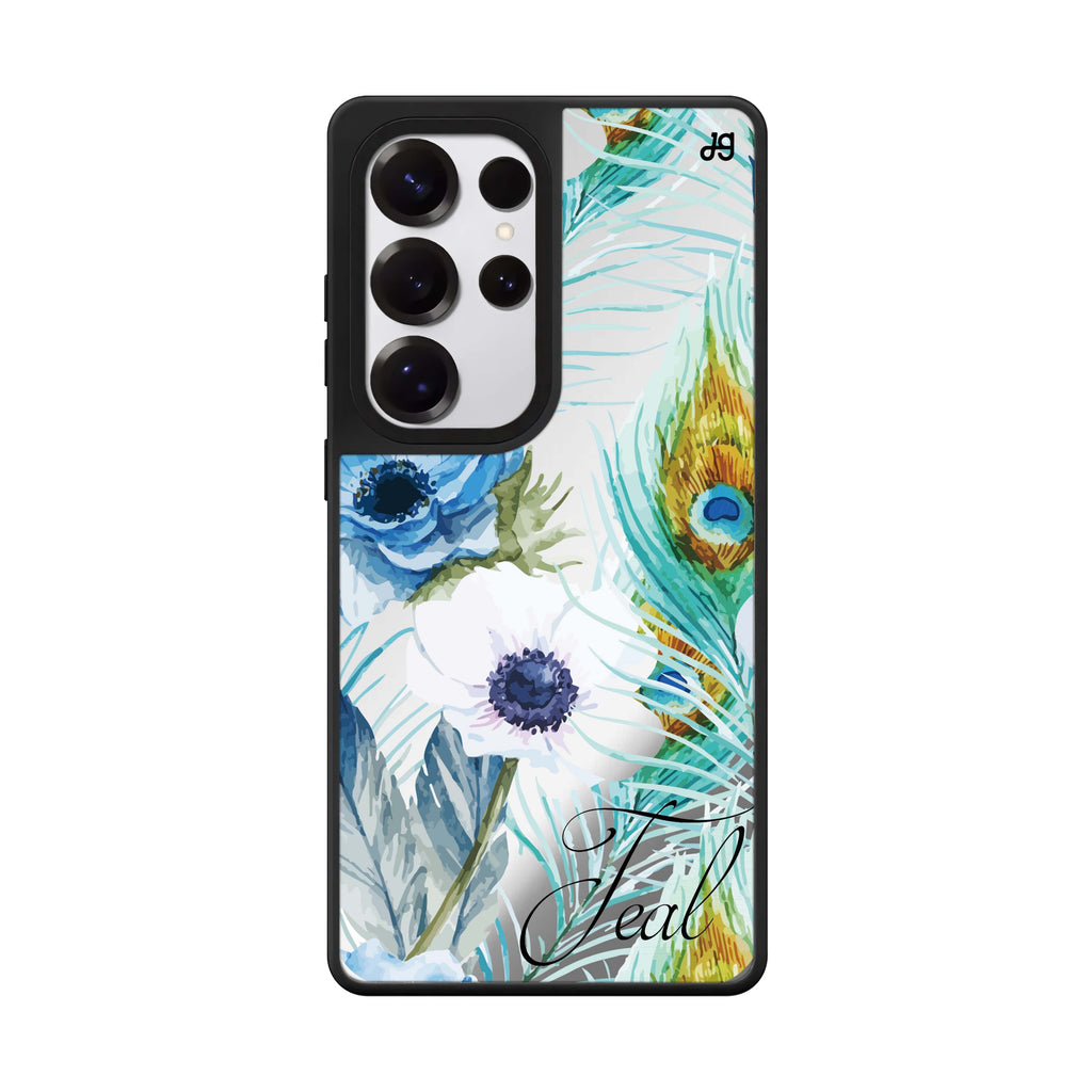 Custom Pretty Watercolor Flowers Samsung Galaxy S25 S24 S23 Ultra mirror case, front view