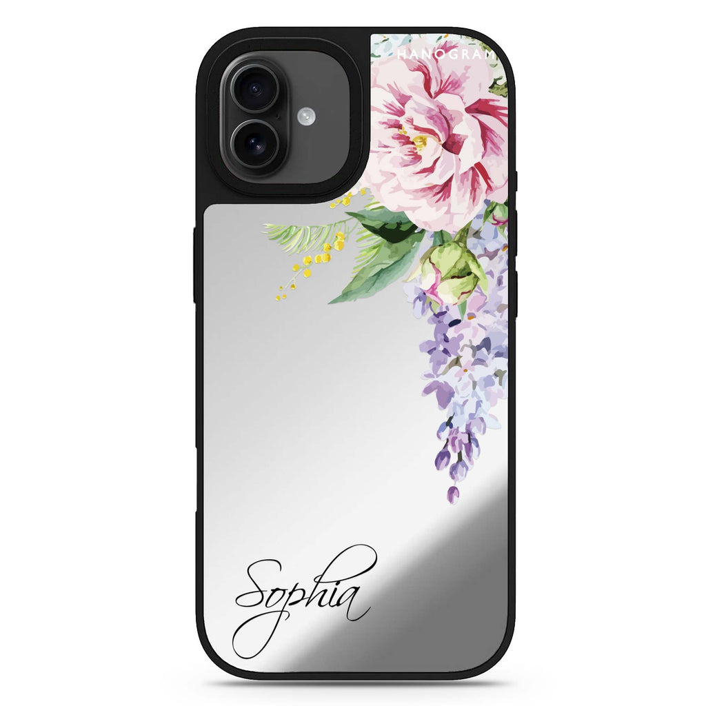 Tropical Floral II personalized name iPhone 17 mirror case