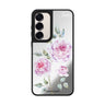 Custom name Simple Floral Samsung Galaxy mirror case front view