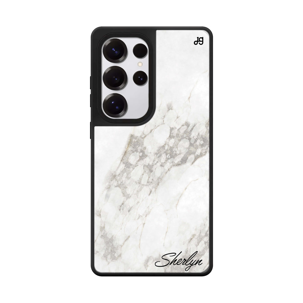 Simple White Marble Mirror Case