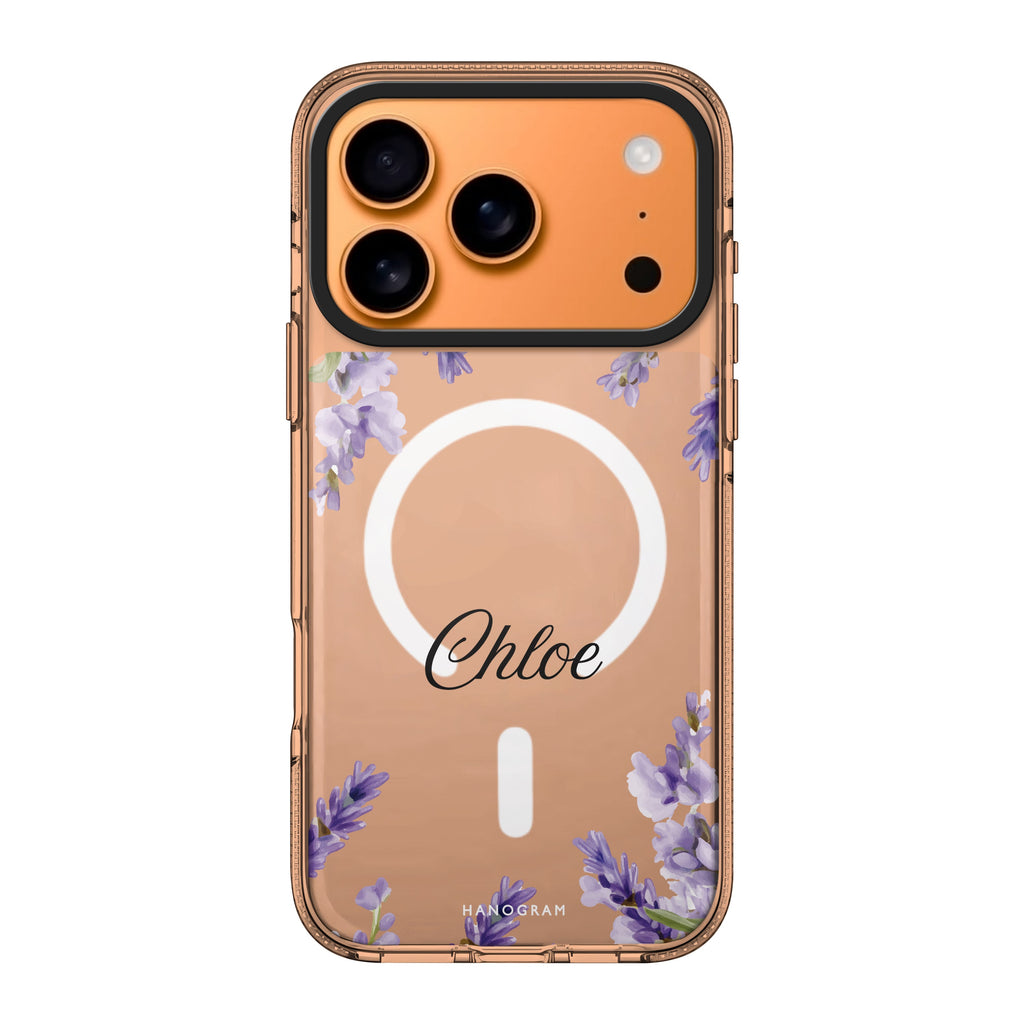 Lavender Corners personalized name purple flower floral iPhone 17 Pro Max ultra clear case