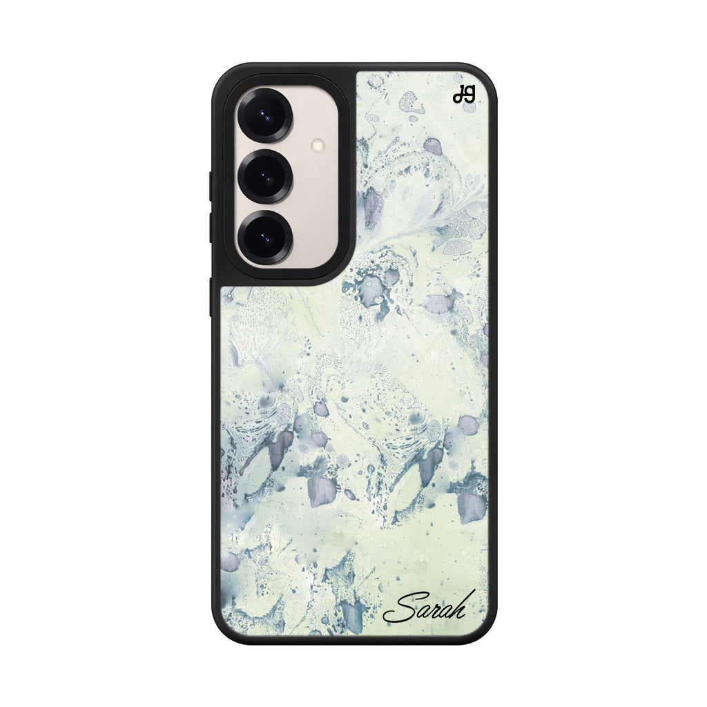 Custom name Vintage Marble Samsung Galaxy mirror case front view