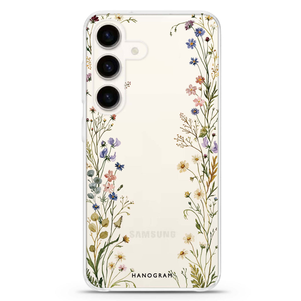 Pressed Meadow Frame Samsung Galaxy Ultra Clear Case — front view