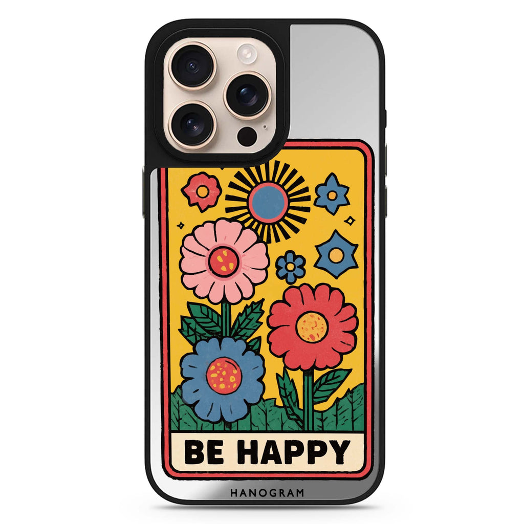Happy Sun cute aesthetic design iPhone 16/15/14 Pro Max & Pro mirror case