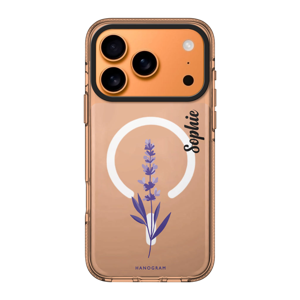 Lavender Form personalized name purple flower floral iPhone 17 Pro Max ultra clear case