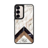 Custom name Marble Wood Samsung Galaxy mirror case front view