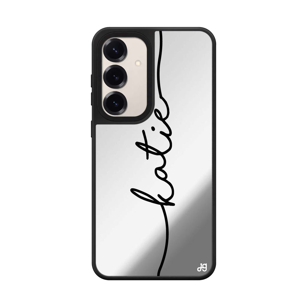 Custom name Vertical Handwritten Samsung Galaxy mirror case front view