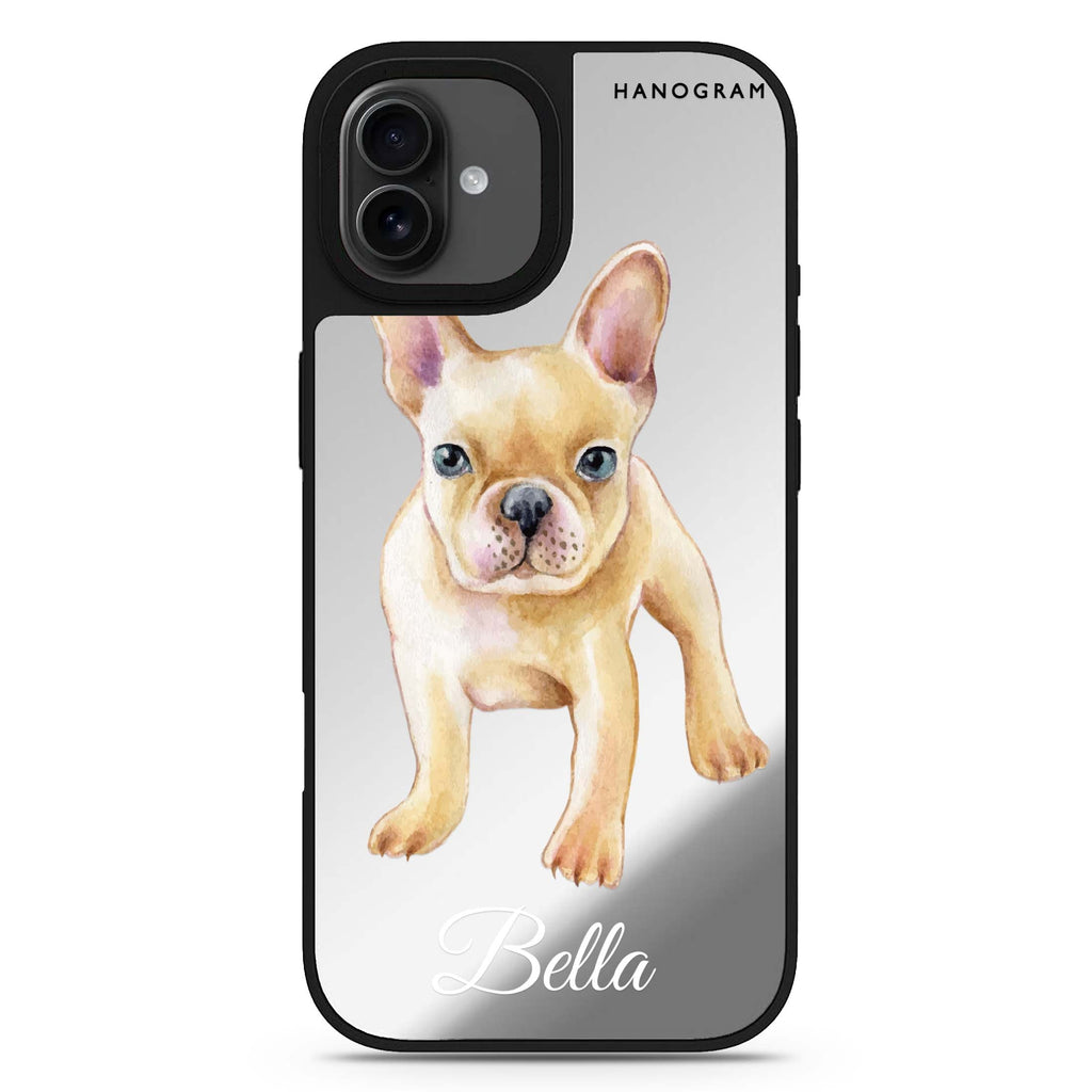 Cute Dog personalized name iPhone 17 mirror case