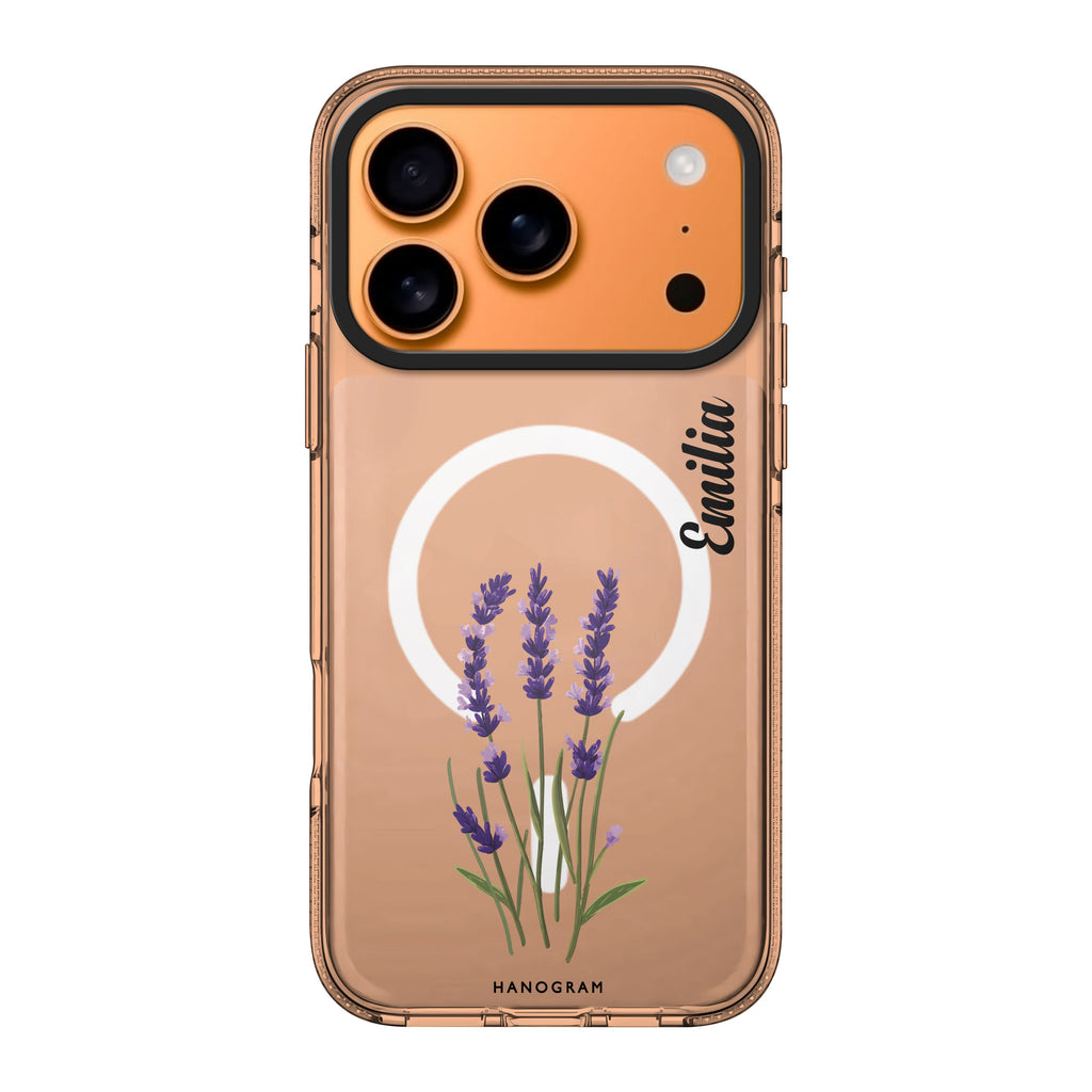 Lavender Palette personalized name purple flower floral iPhone 17 Pro Max ultra clear case