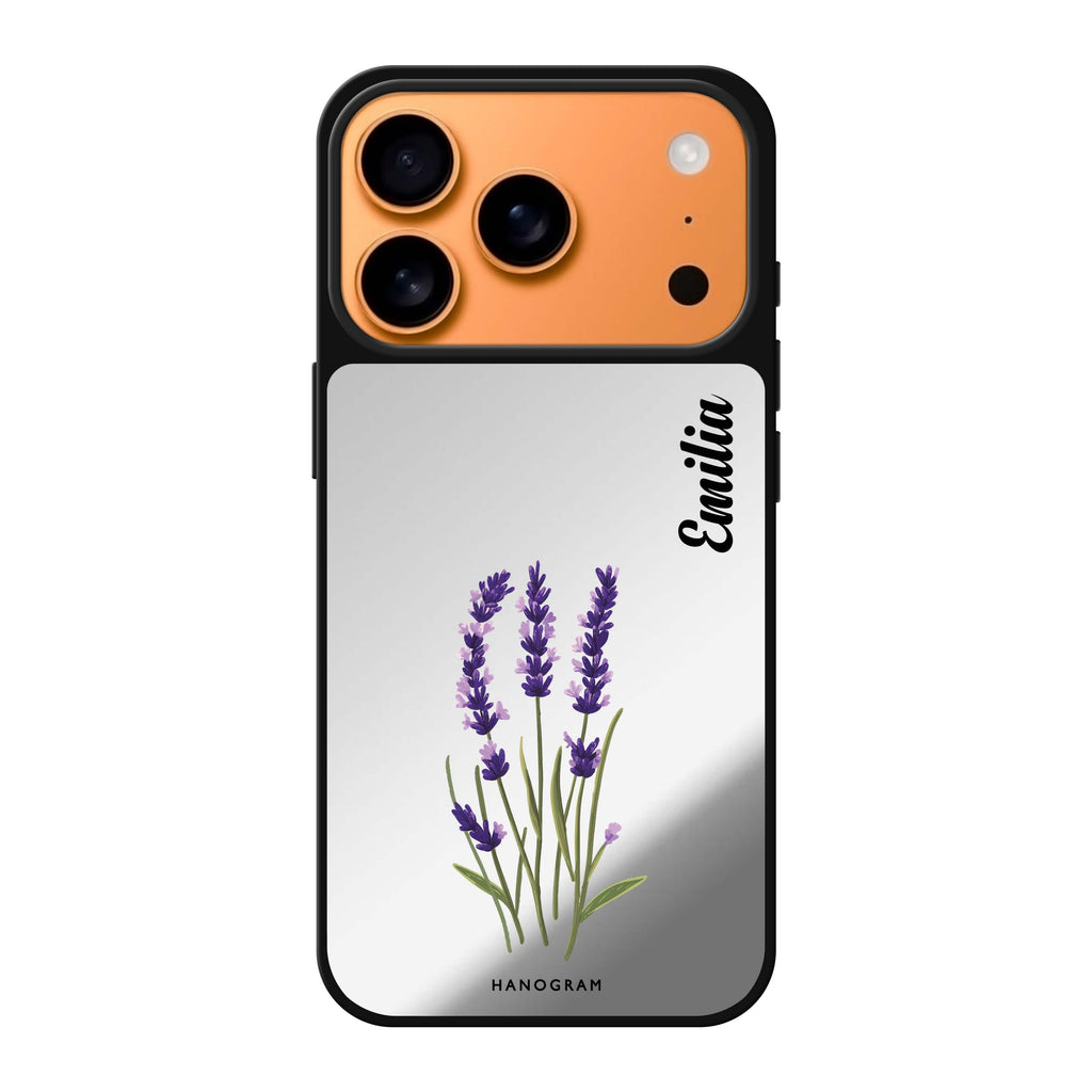 Lavender Palette personalized name purple flower floral iPhone 17 Pro Max mirror case