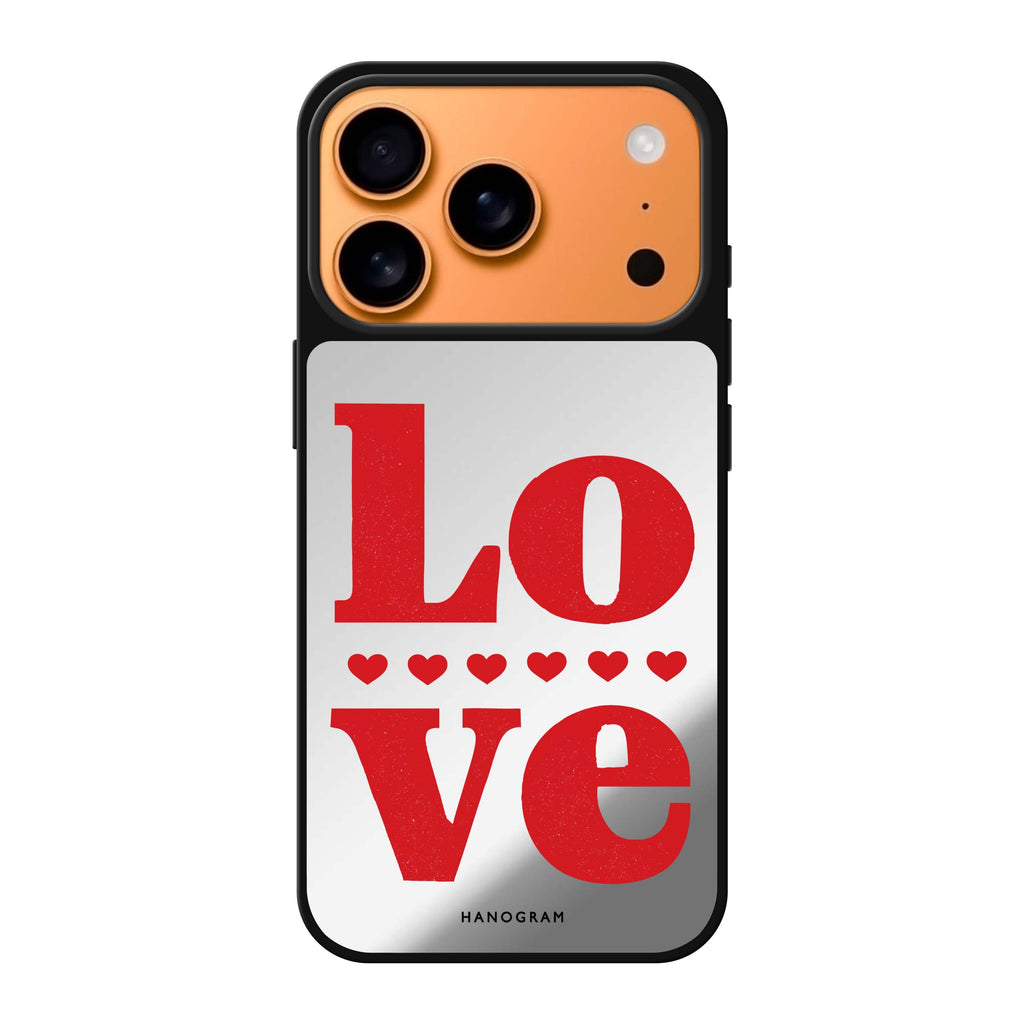 Red Love red valentines heart romantic iPhone 17 Pro Max mirror case