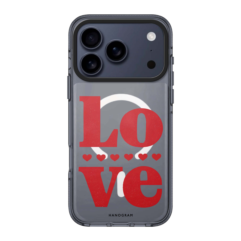 Red Love red heart romantic Valentine iPhone 17 Pro Max ultra clear case