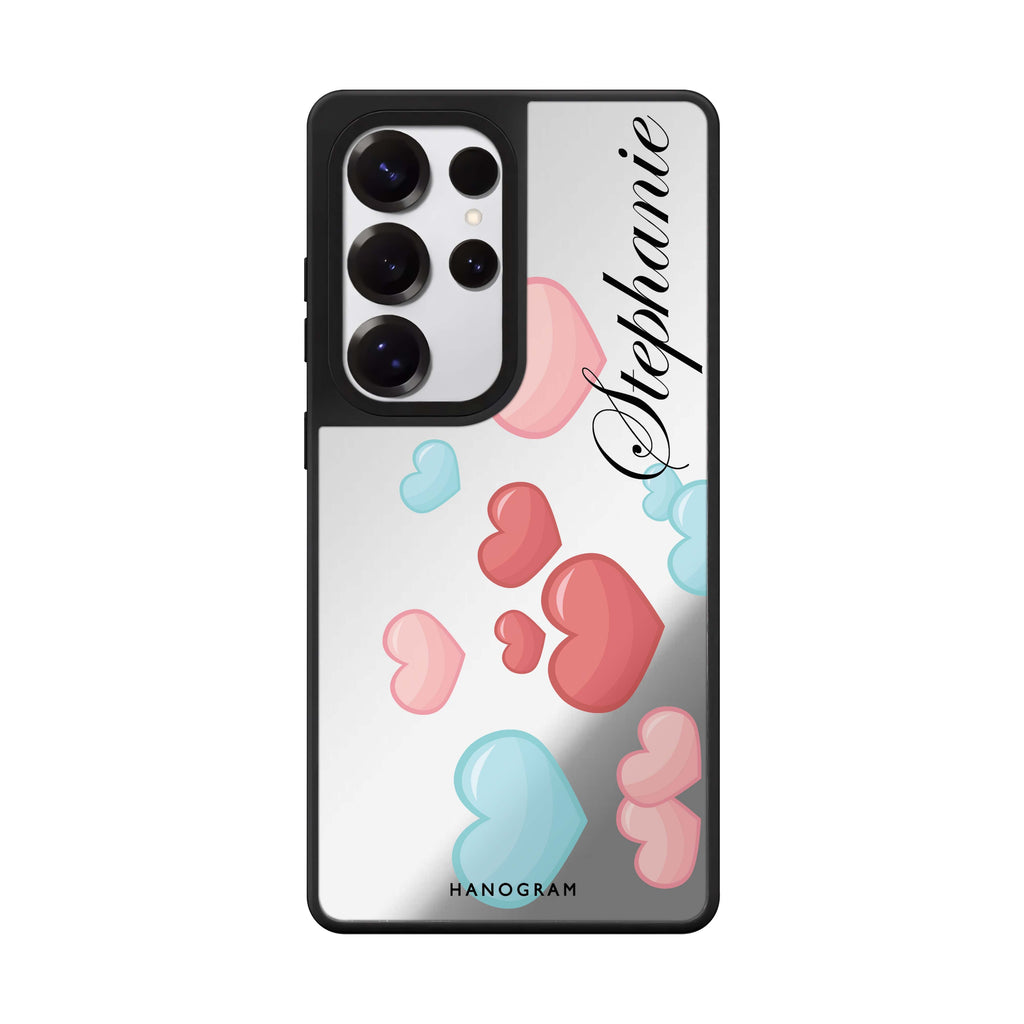 Custom Full Love Samsung Galaxy S25 S24 S23 Ultra mirror case, front view