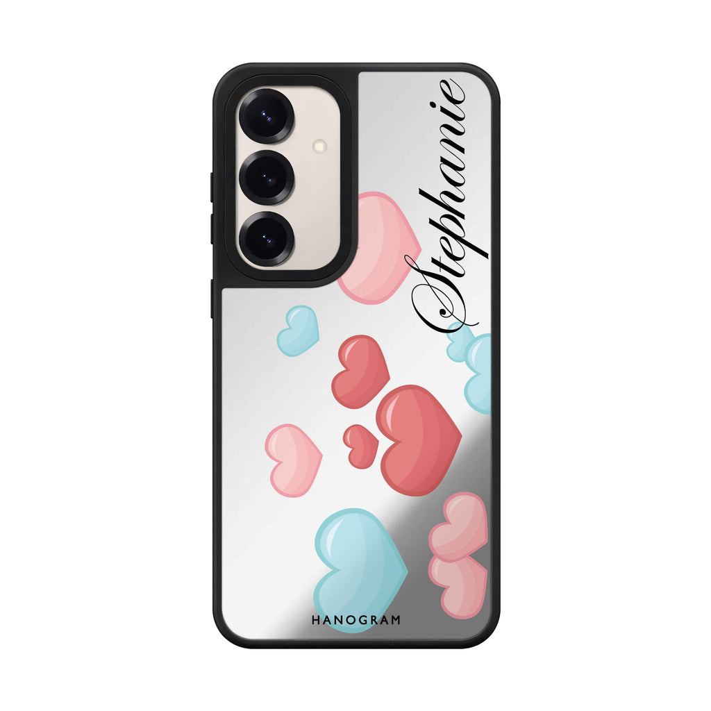 Custom name Full Love Samsung Galaxy mirror case front view