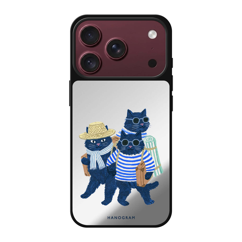 The Seaside Cat Crew iPhone 18 Pro Max Mirror Case - design view 1