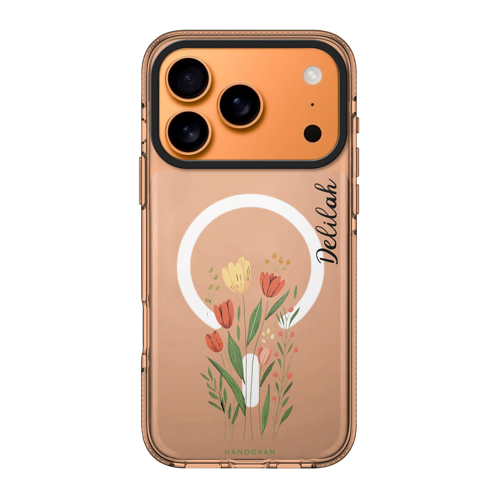 Tulip Cutouts personalized name flower floral iPhone 17 Pro Max ultra clear case