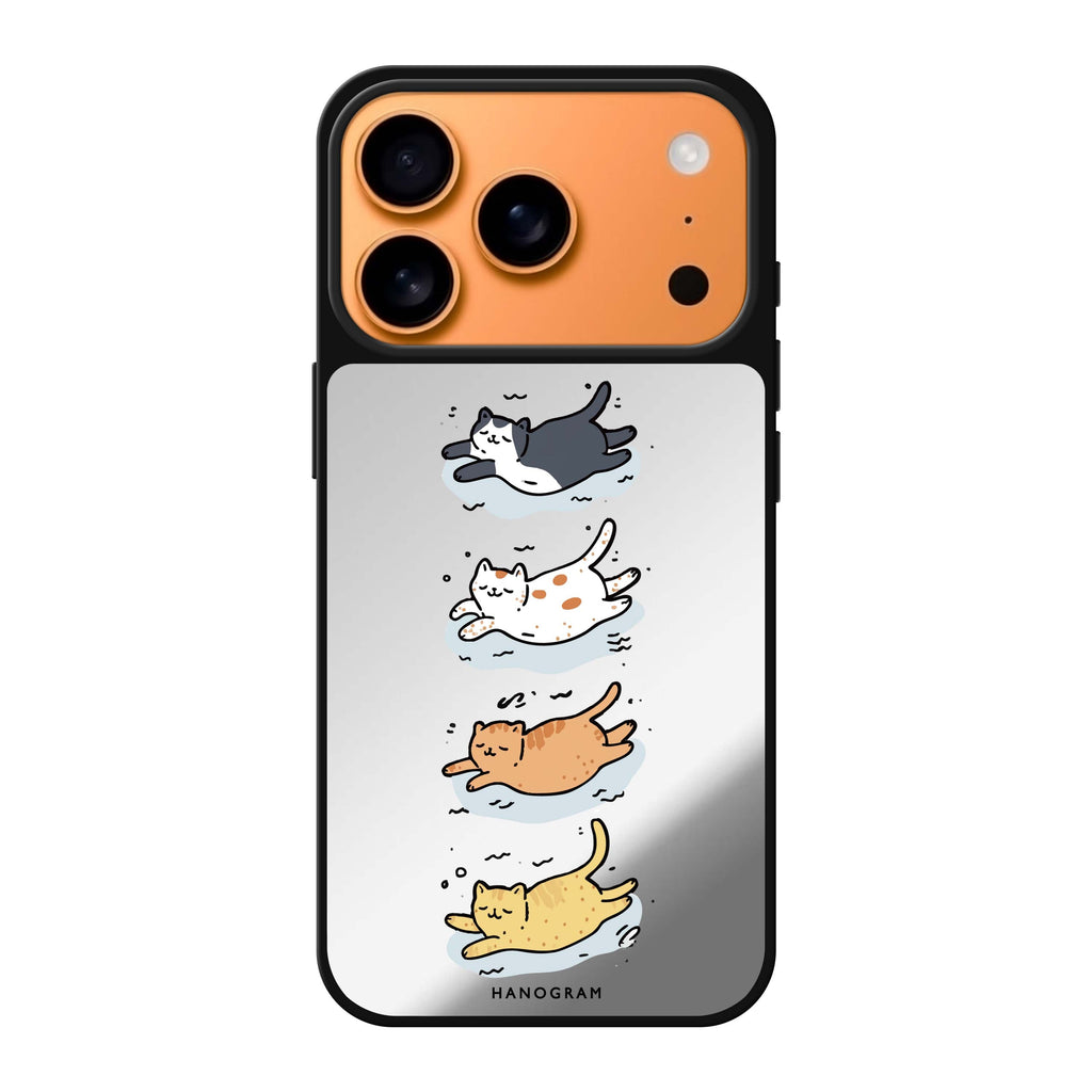 Drifting Kitties cat animal cute iPhone 17 Pro Max mirror case