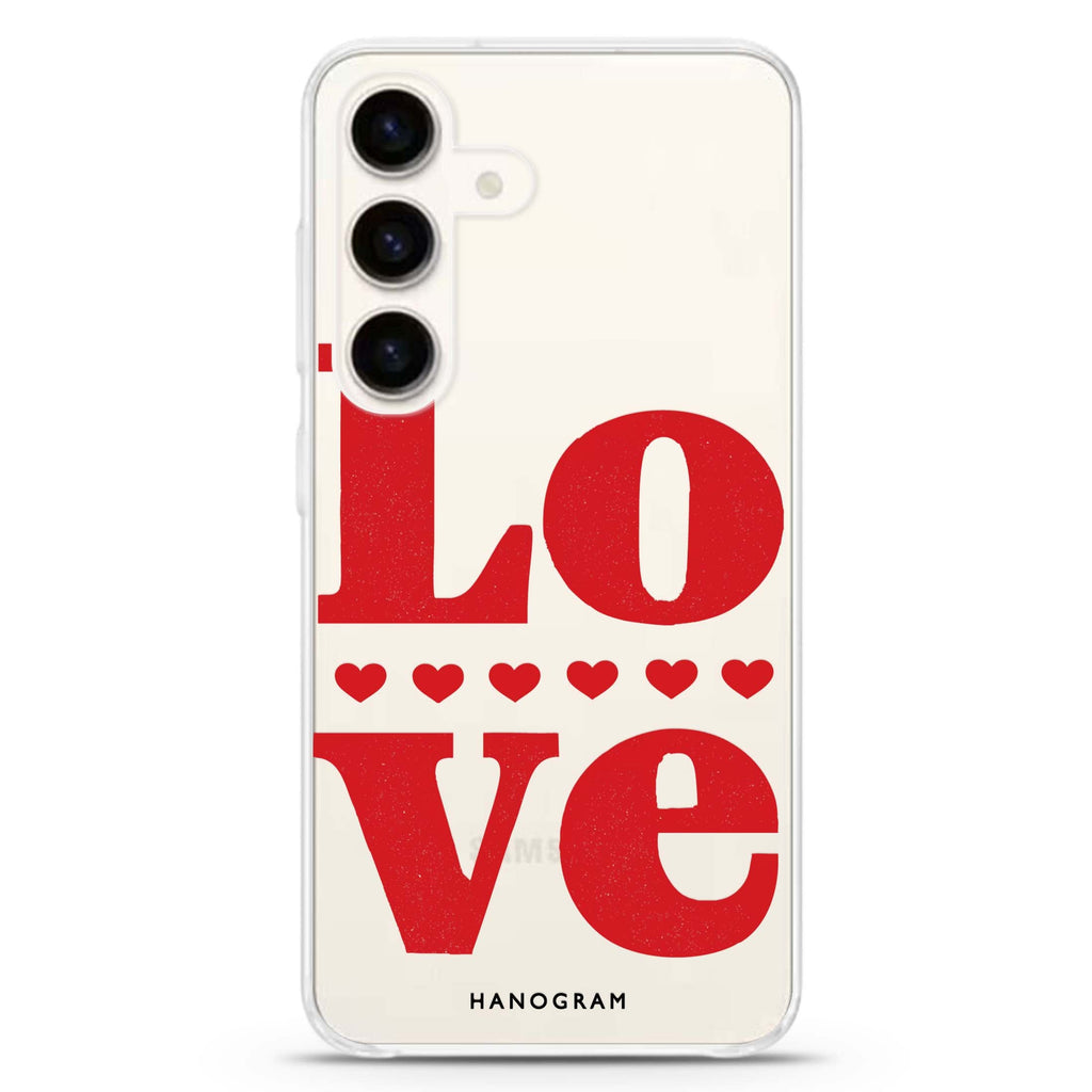 Red Love Samsung Galaxy Ultra Clear Case