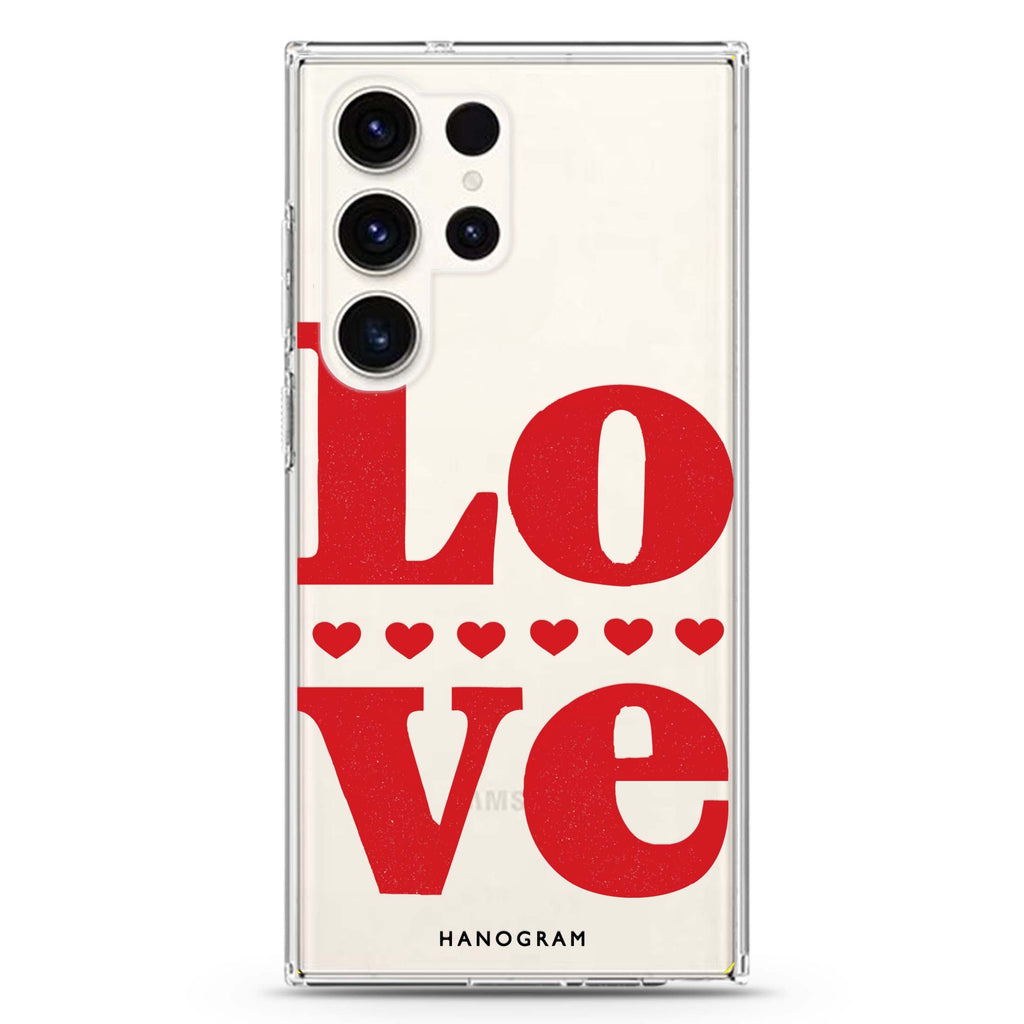Red Love Samsung Galaxy Ultra Clear Case