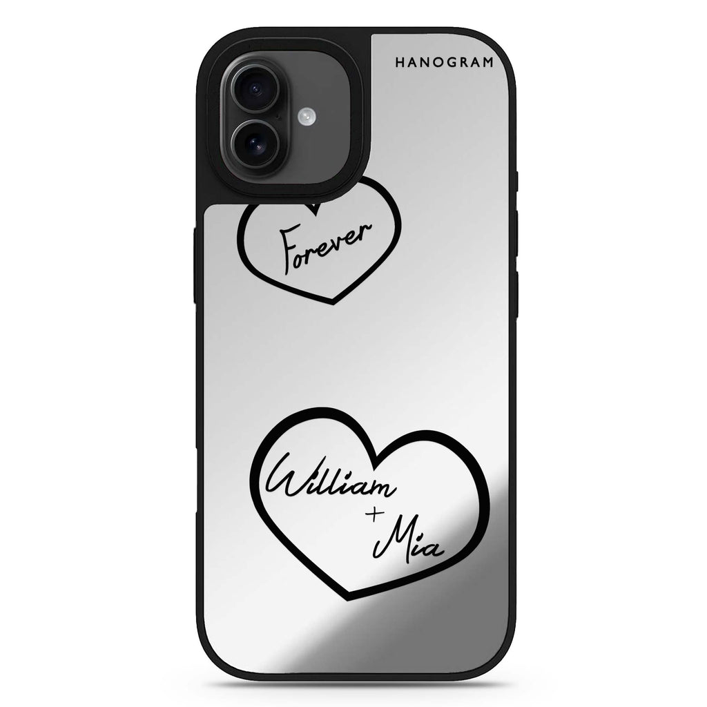 Sweet Heart II personalized name iPhone 17 mirror case