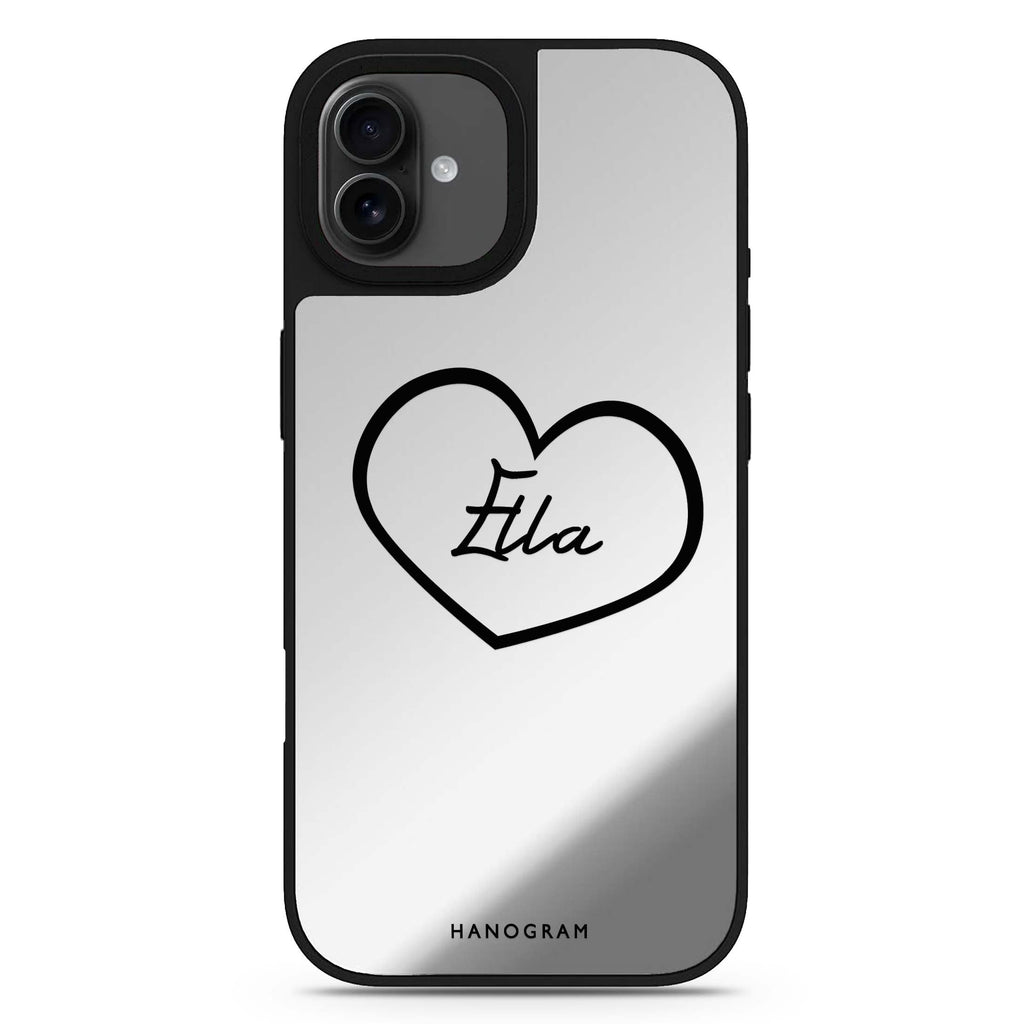 Sweet Heart personalized name iPhone 17 mirror case