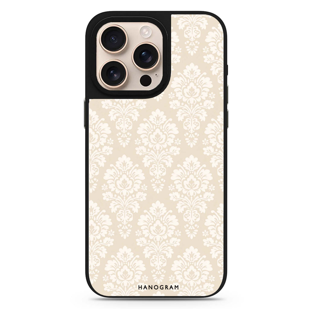 Vanilla Damask MagSafe Compatible Mirror Case – design view 1