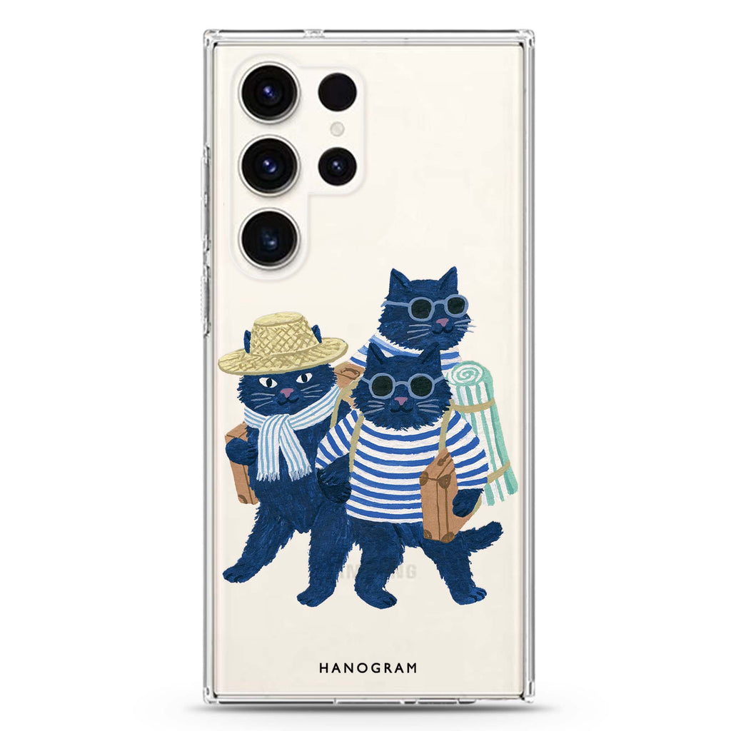 The Seaside Cat Crew Samsung Galaxy Ultra Clear Case — front view