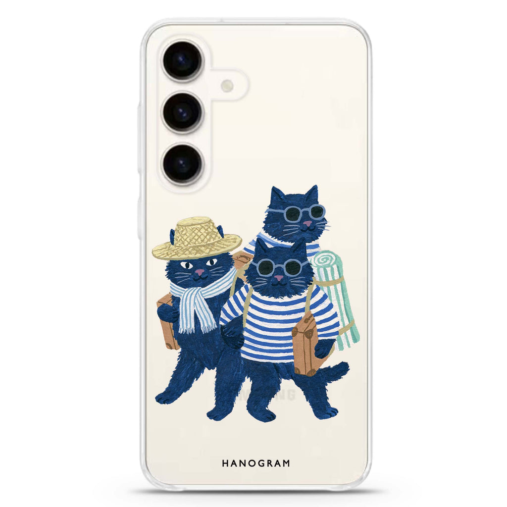The Seaside Cat Crew Samsung Galaxy Ultra Clear Case — front view