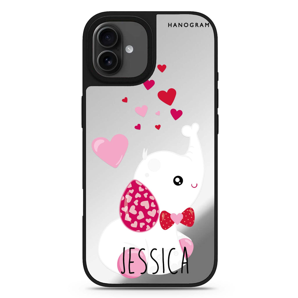 Lovely Elephant personalized name iPhone 17 mirror case