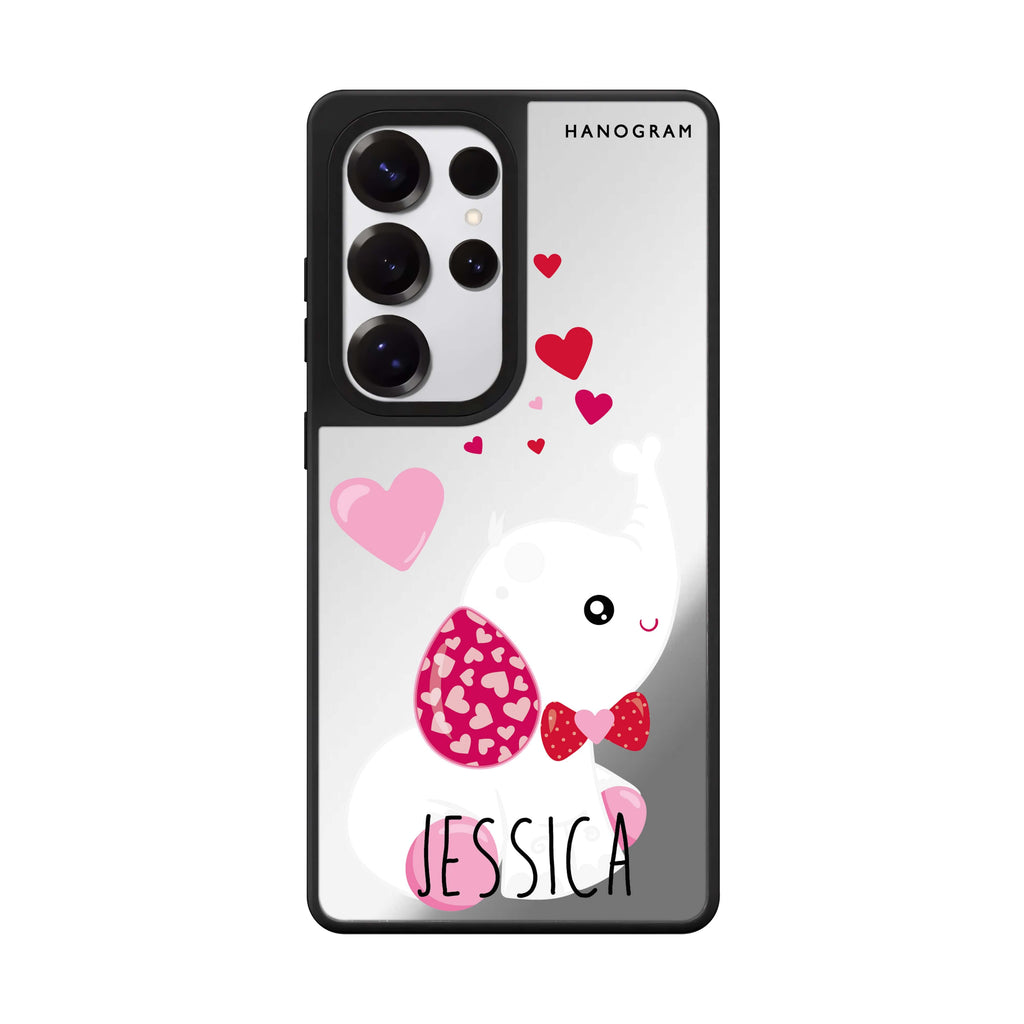 Custom Lovely Elephant Samsung Galaxy S25 S24 S23 Ultra mirror case, front view