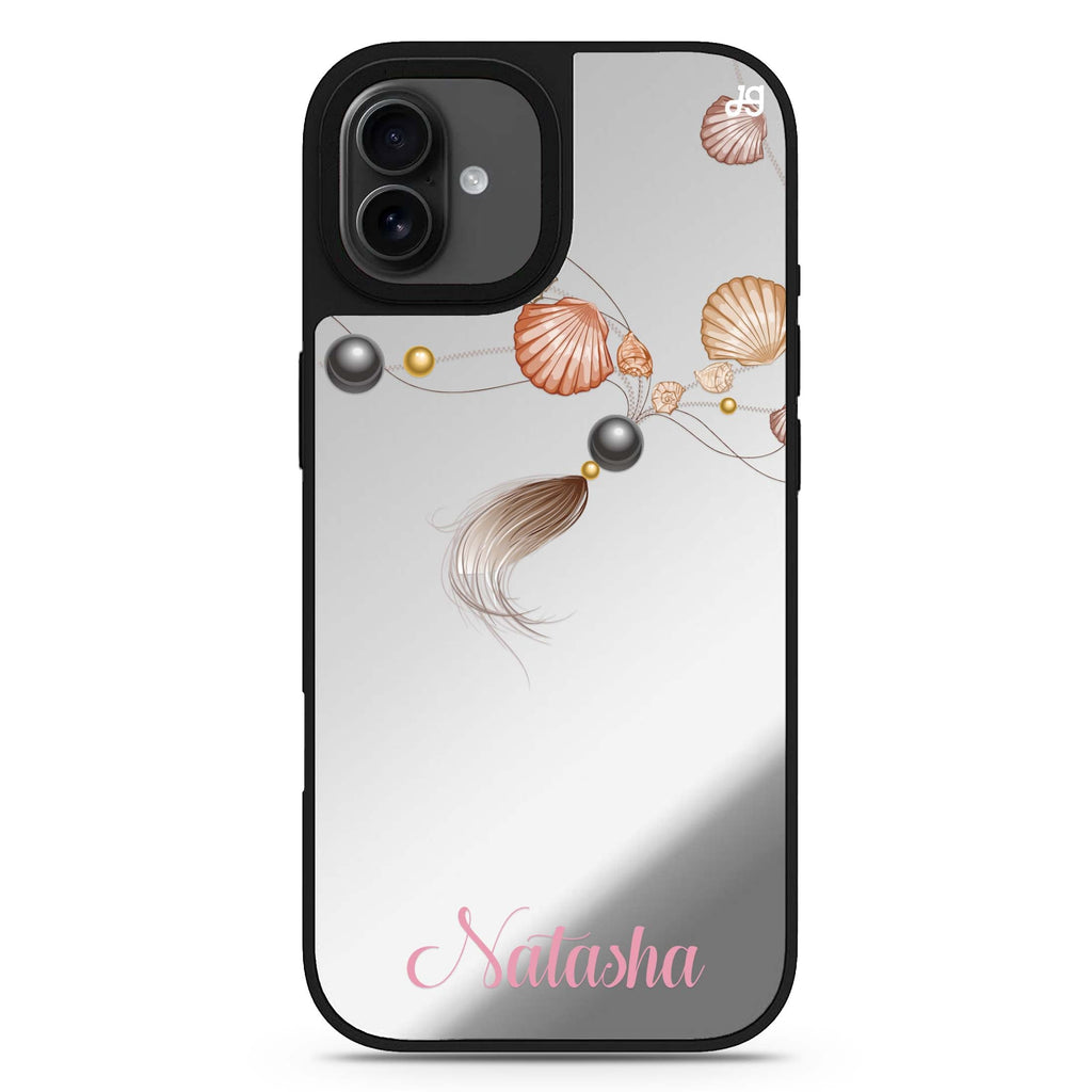 Connection of Sea personalized name tropical design iPhone 17 mirror case