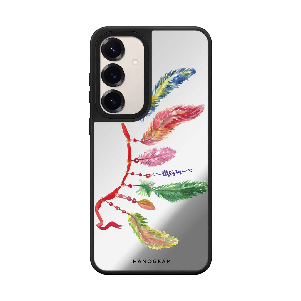 Custom name Feather Ii Samsung Galaxy mirror case front view