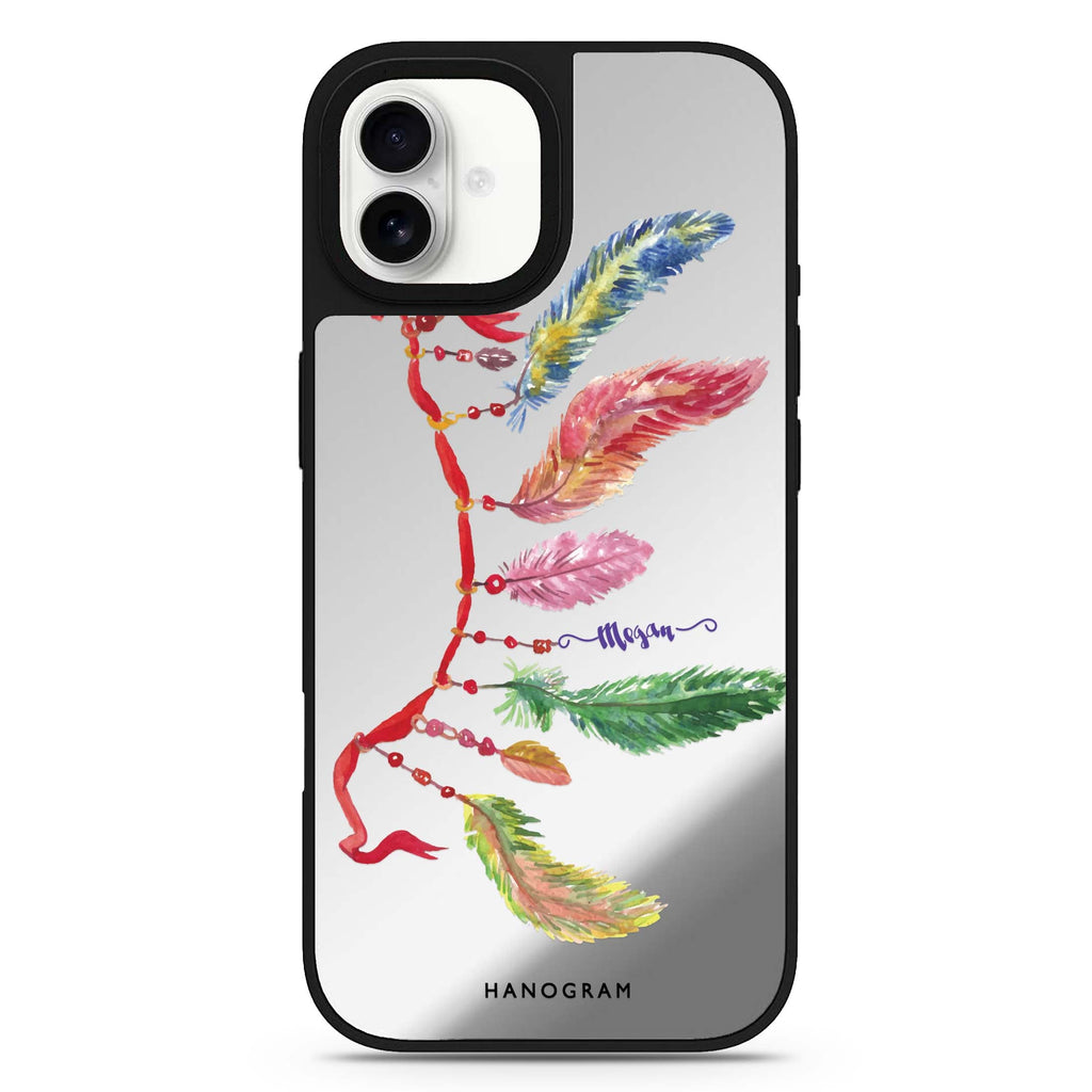 Feather II personalized name iPhone 17 mirror case