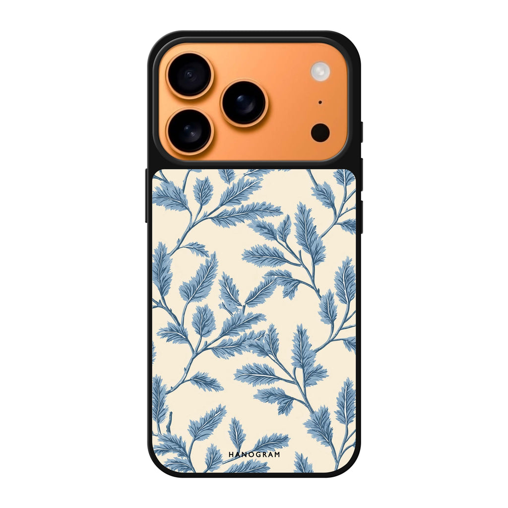Blue Botanical blue flower floral iPhone 17 Pro Max mirror case